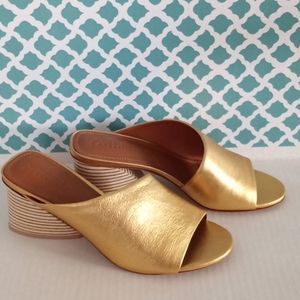 Mercedes Castillo Irene Metallic Slides Sandals NWOT